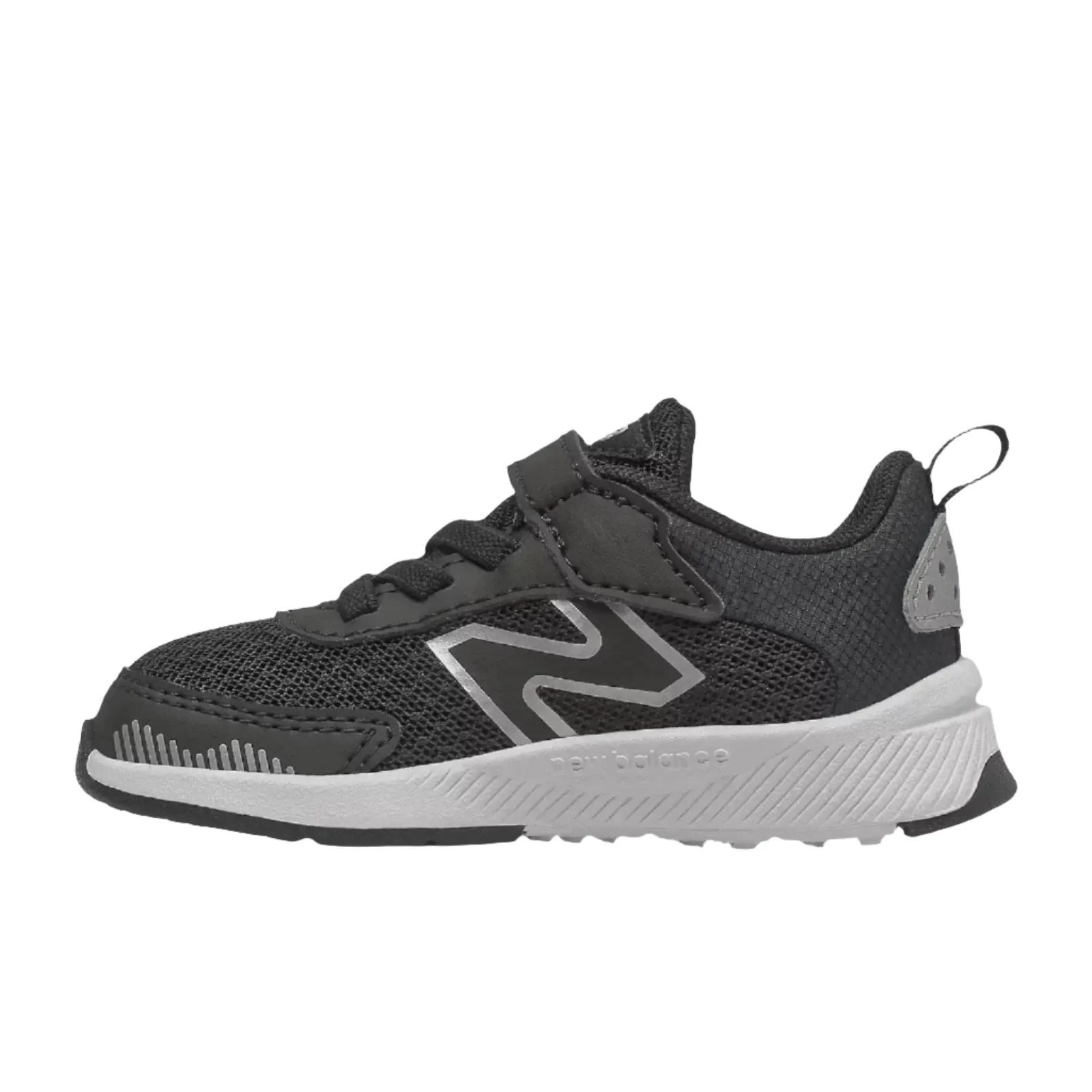 New Balance Schuhe Kinder Dynasoft IT545BO1 mit Klettverschluss und Schnürsenkeln Schwarz/Weiß/Silber Metallic (Größe 4c-10c)