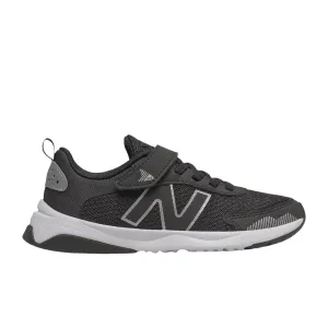 New Balance Schuhe Kinder Dynasoft PT545BO1 mit Bungee-Schnürung und Riemchen Schwarz/Weiß/Silber Metallic (10,5c-3J)