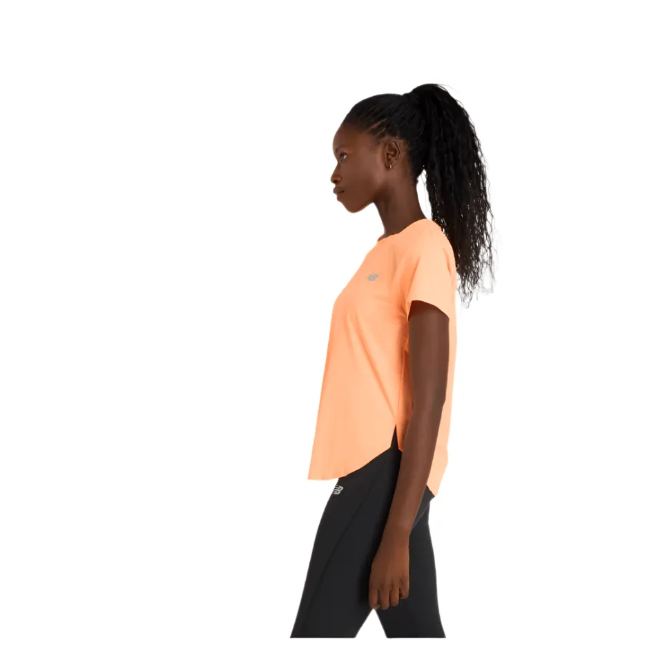 New Balance Damen Race Day Ultralight T-Shirt in Hot Mango SS25