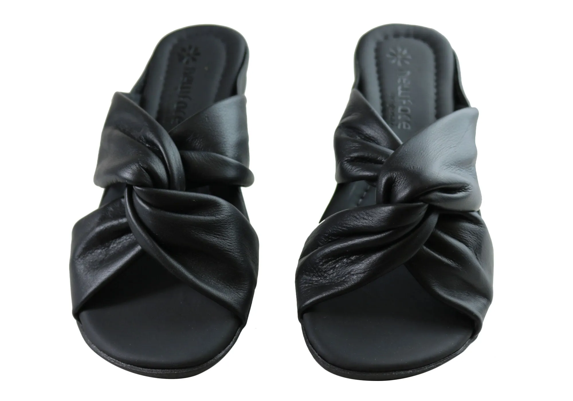 New Face Angie Damen Comfort Leder Slides Sandalen Hergestellt in Brasilien New Face Schuhe