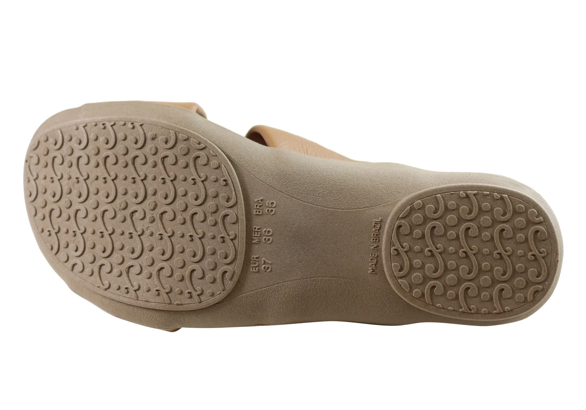 New Face Angie Damen Comfort Leder Slides Sandalen Hergestellt in Brasilien New Face Schuhe