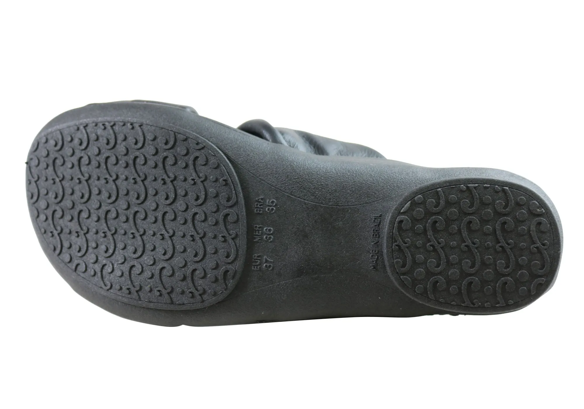 New Face Angie Damen Comfort Leder Slides Sandalen Hergestellt in Brasilien New Face Schuhe