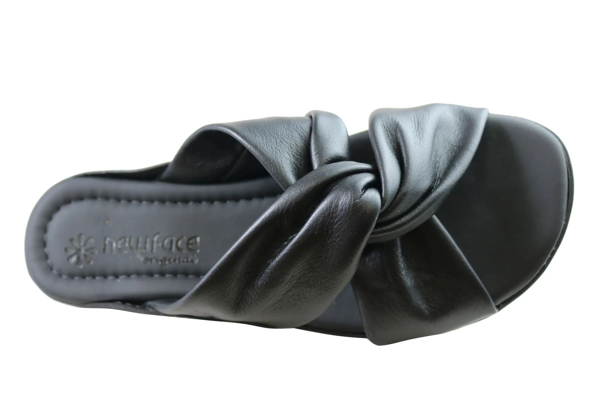 New Face Angie Damen Comfort Leder Slides Sandalen Hergestellt in Brasilien New Face Schuhe