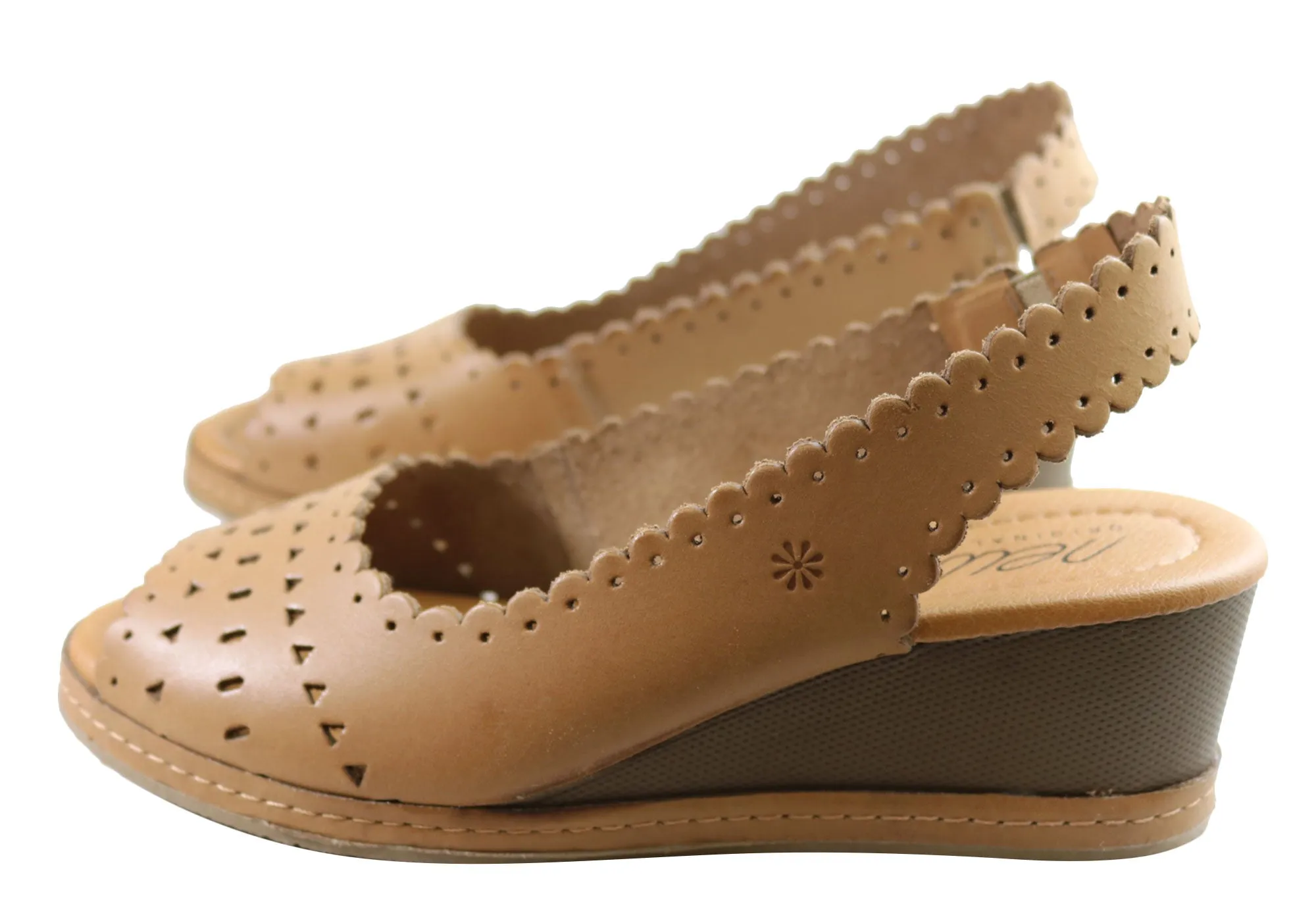 New Face Emberly Damen Keilabsatz-Sandalen aus Leder, hergestellt in Brasilien, New Face Schuhe