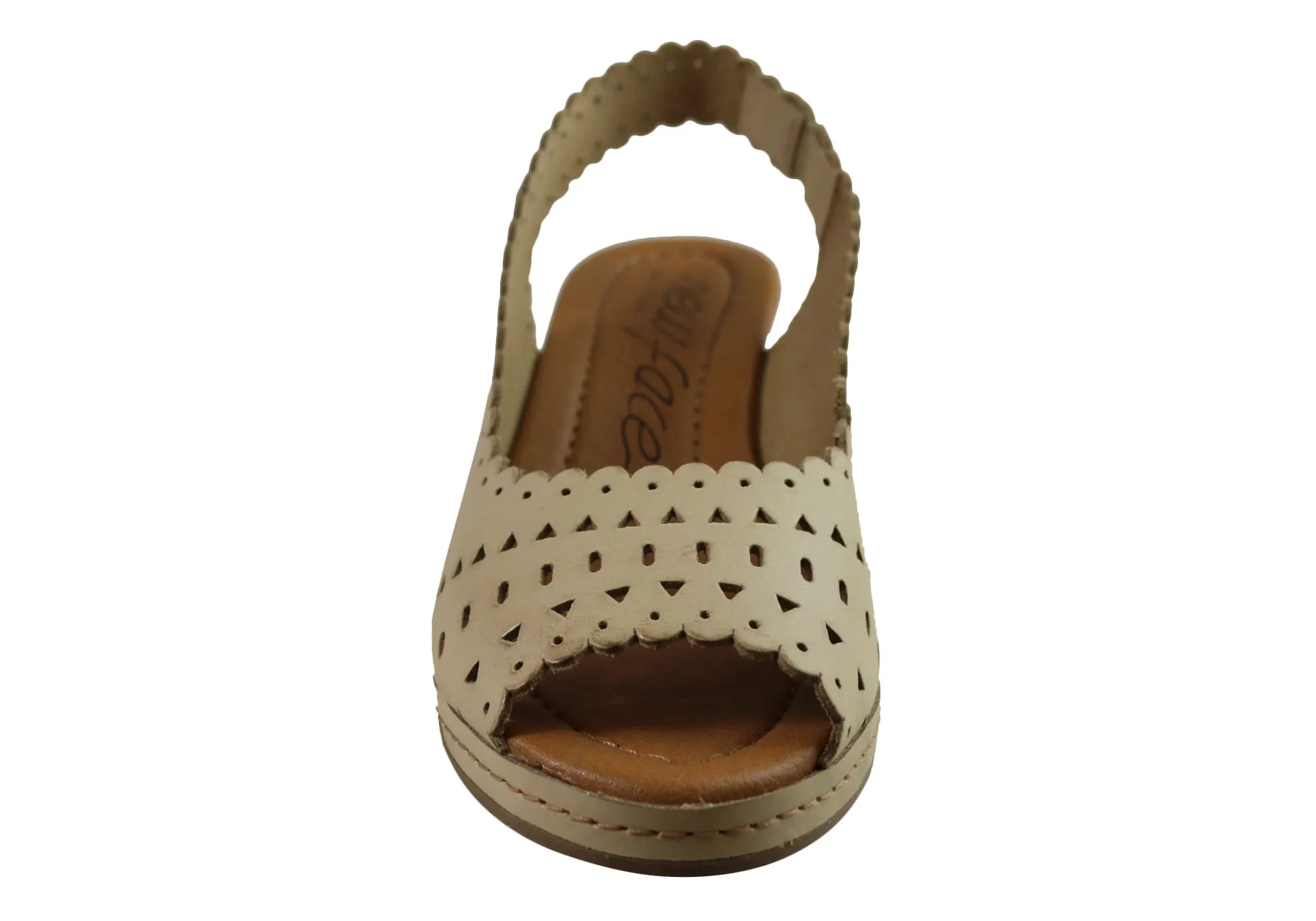 New Face Emberly Damen Keilabsatz-Sandalen aus Leder, hergestellt in Brasilien, New Face Schuhe