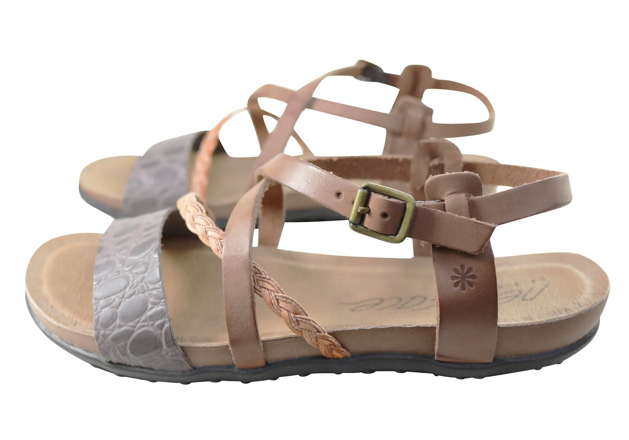 New Face Laurina Damen Bequeme Ledersandalen Hergestellt In Brasilien New Face Schuhe