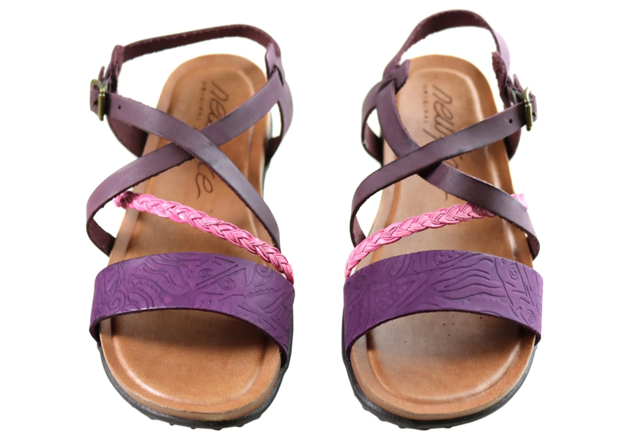 New Face Laurina Damen Bequeme Ledersandalen Hergestellt In Brasilien New Face Schuhe