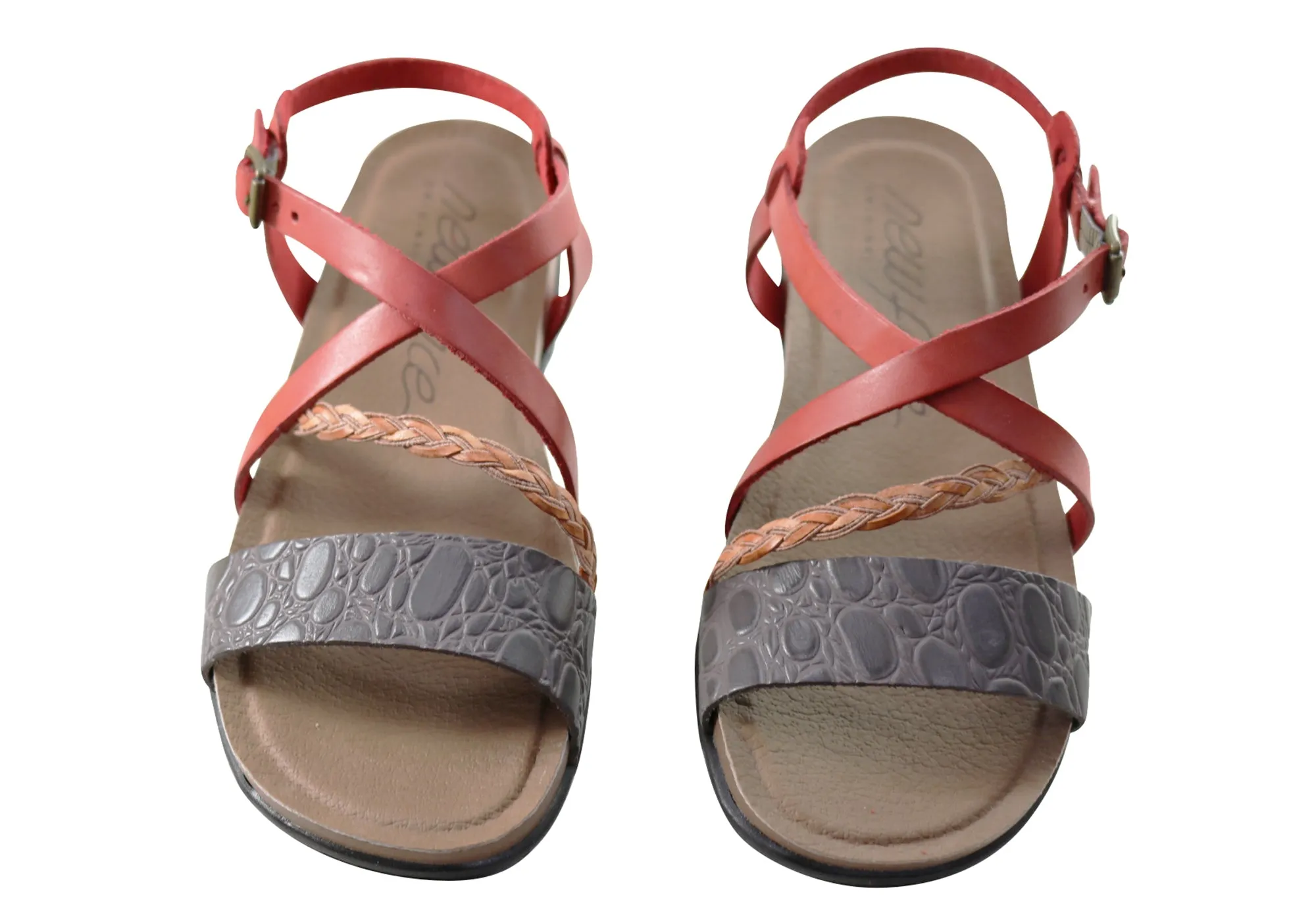 New Face Laurina Damen Bequeme Ledersandalen Hergestellt In Brasilien New Face Schuhe