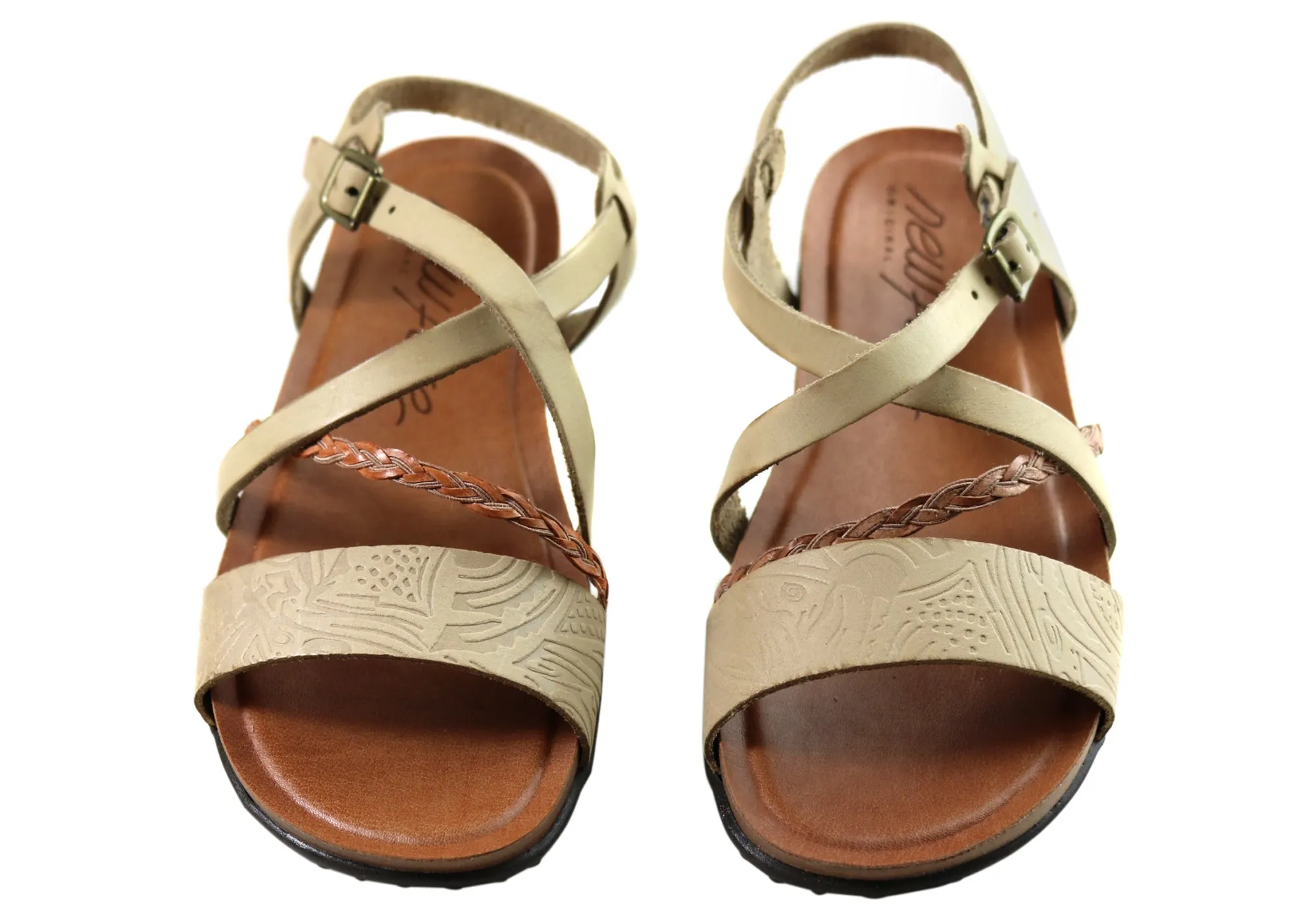 New Face Laurina Damen Bequeme Ledersandalen Hergestellt In Brasilien New Face Schuhe
