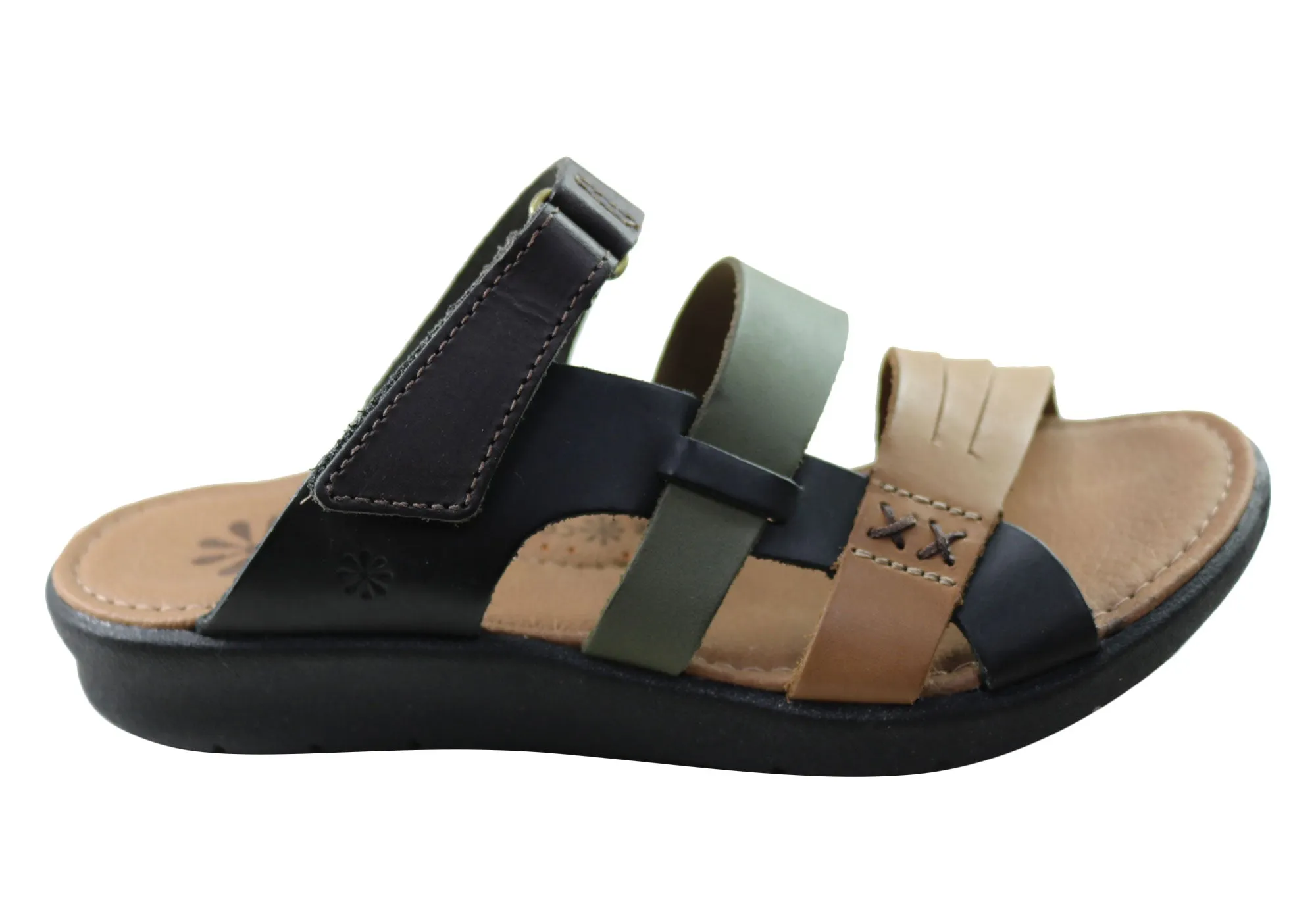 New Face Soma Damen Comfort Leder Slides Sandalen Hergestellt in Brasilien New Face Schuhe