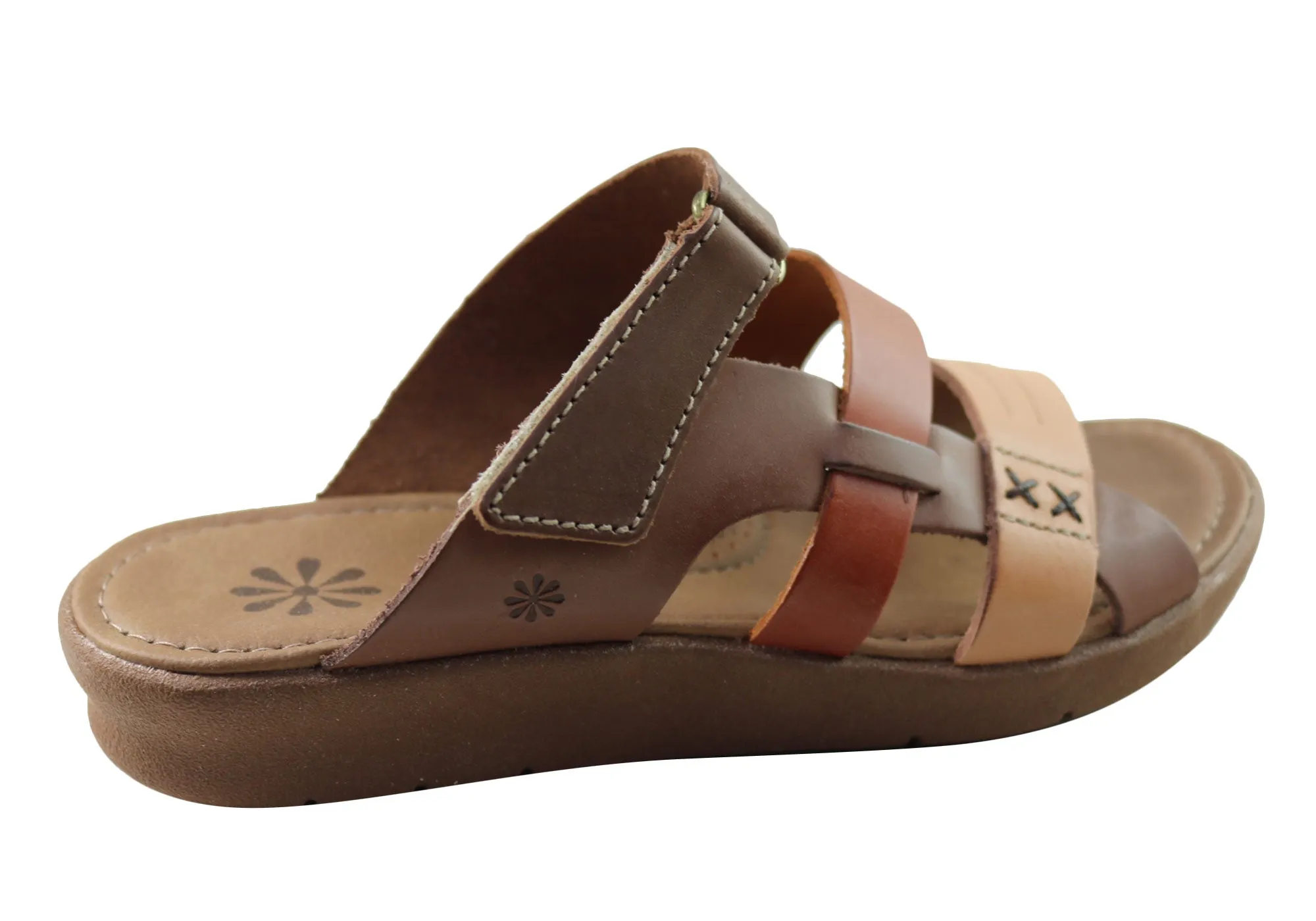 New Face Soma Damen Comfort Leder Slides Sandalen Hergestellt in Brasilien New Face Schuhe