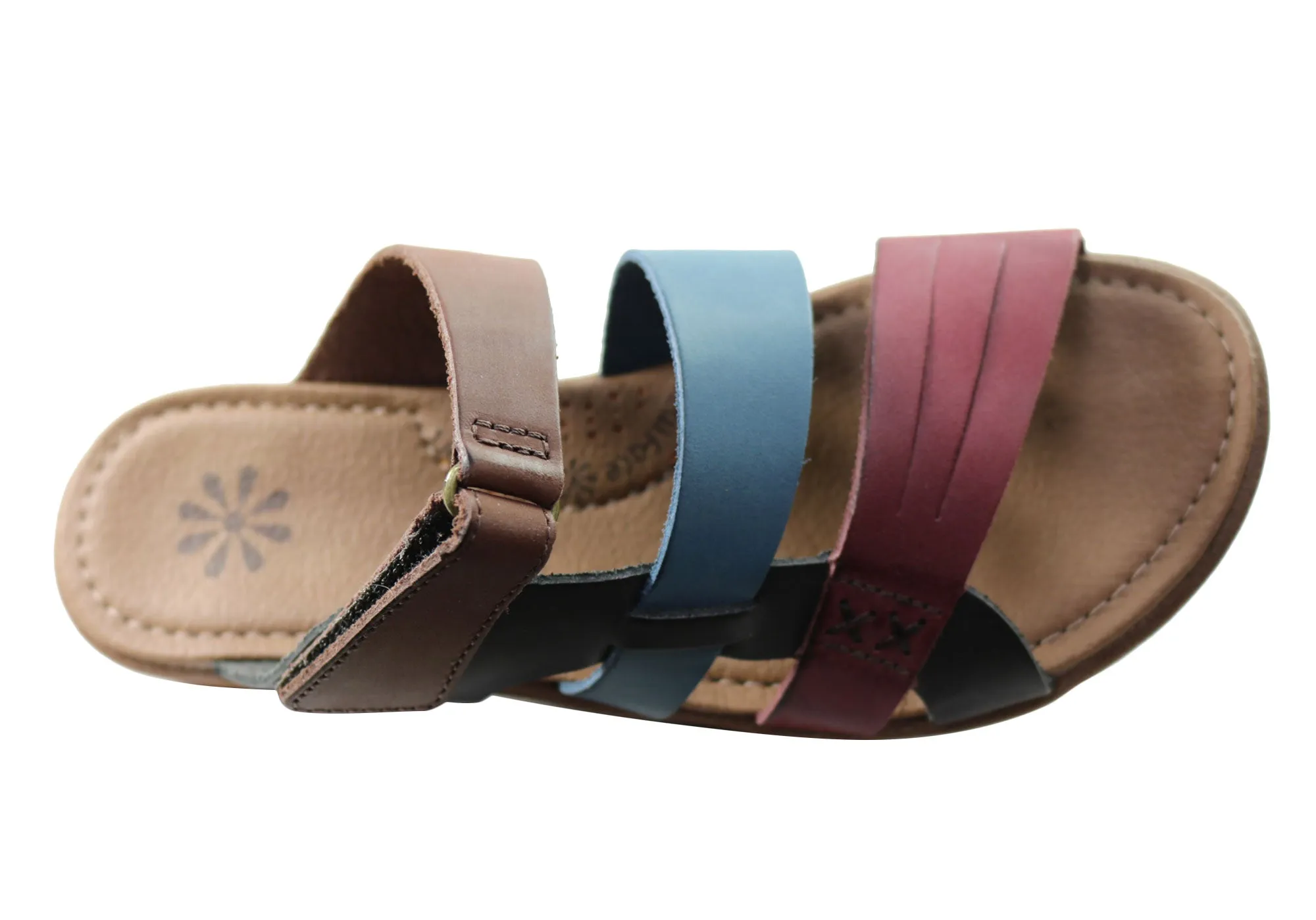 New Face Soma Damen Comfort Leder Slides Sandalen Hergestellt in Brasilien New Face Schuhe