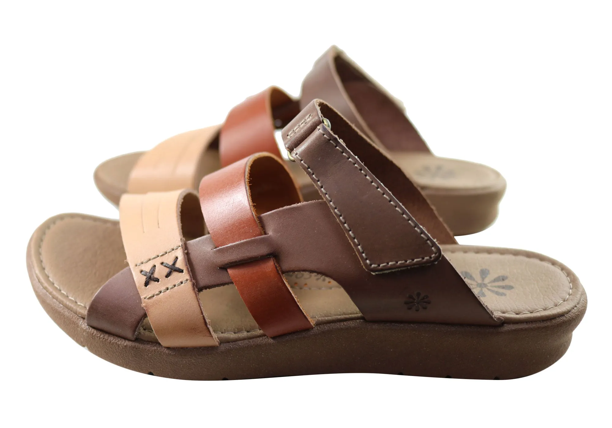 New Face Soma Damen Comfort Leder Slides Sandalen Hergestellt in Brasilien New Face Schuhe