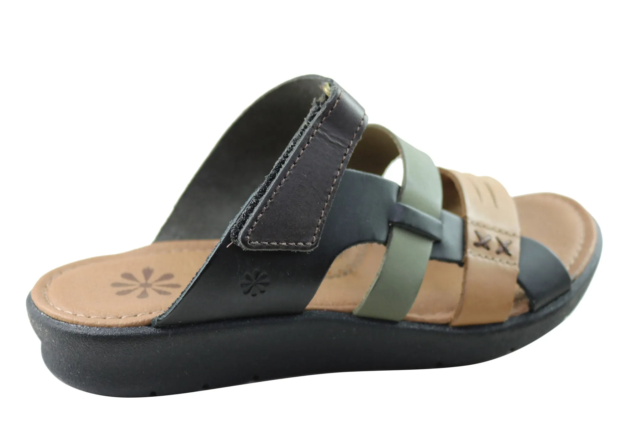 New Face Soma Damen Comfort Leder Slides Sandalen Hergestellt in Brasilien New Face Schuhe