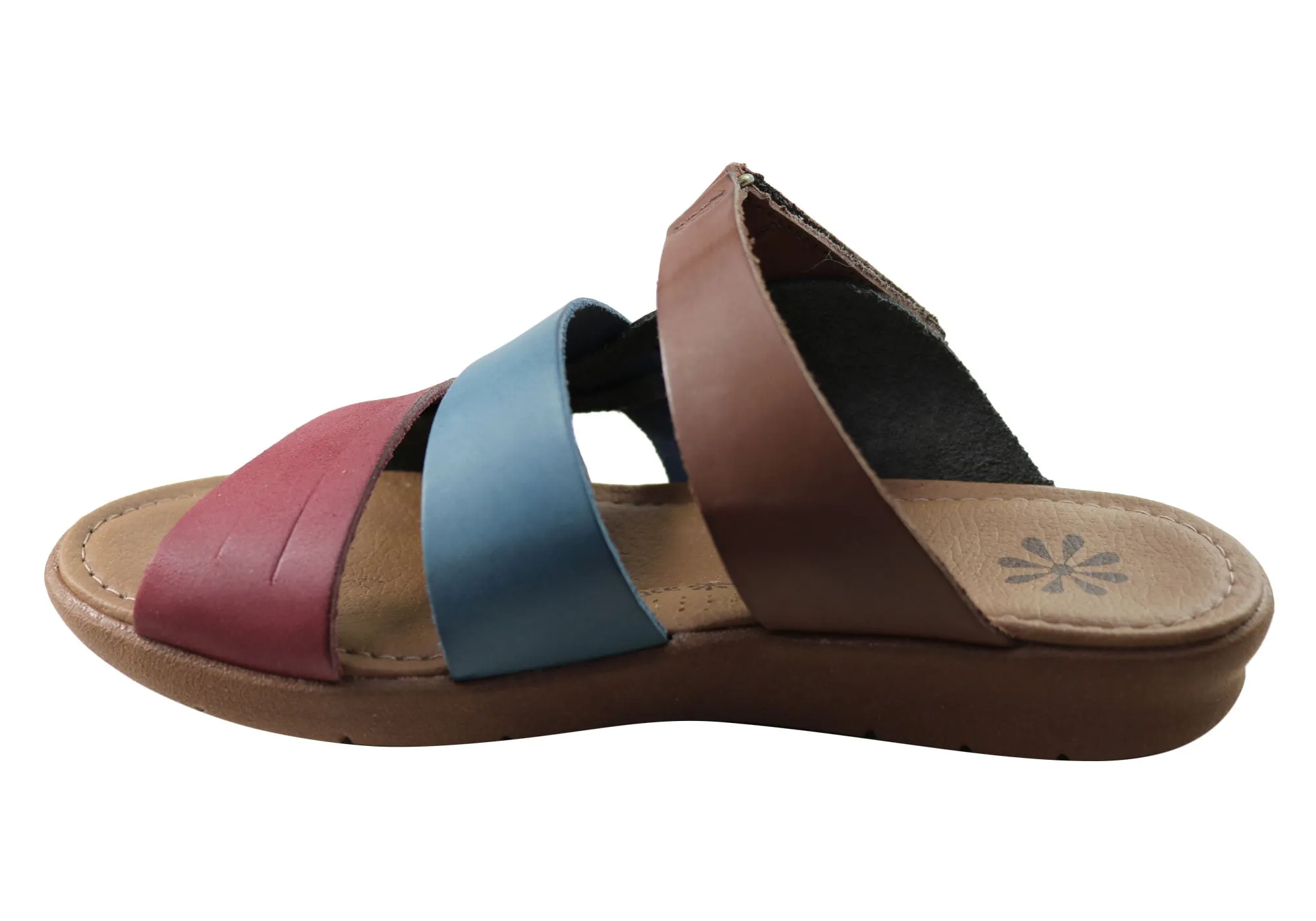 New Face Soma Damen Comfort Leder Slides Sandalen Hergestellt in Brasilien New Face Schuhe