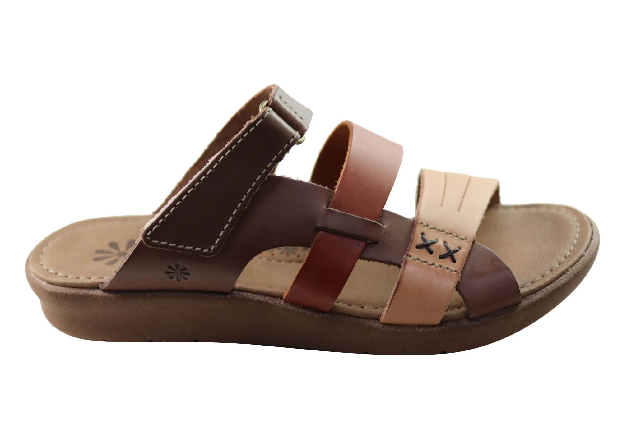 New Face Soma Damen Comfort Leder Slides Sandalen Hergestellt in Brasilien New Face Schuhe