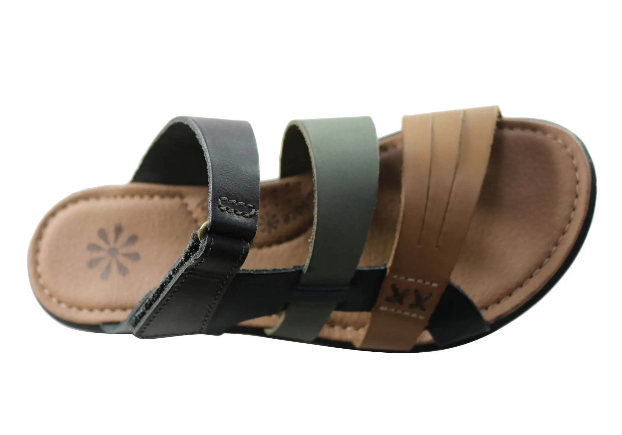 New Face Soma Damen Comfort Leder Slides Sandalen Hergestellt in Brasilien New Face Schuhe
