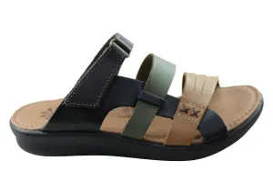 New Face Soma Damen Comfort Leder Slides Sandalen Hergestellt in Brasilien New Face Schuhe