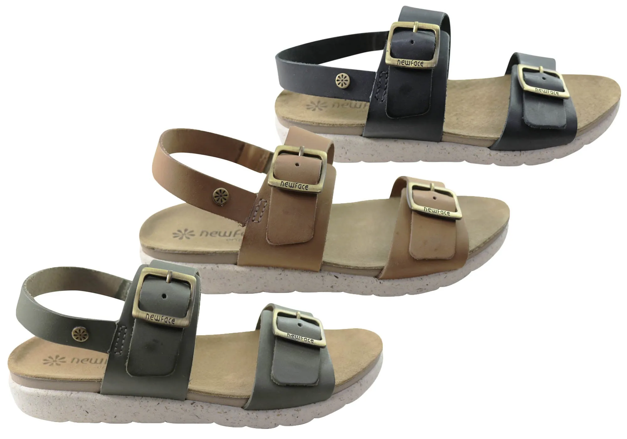 New Face Valley Damen Bequeme Ledersandalen Hergestellt in Brasilien New Face Schuhe