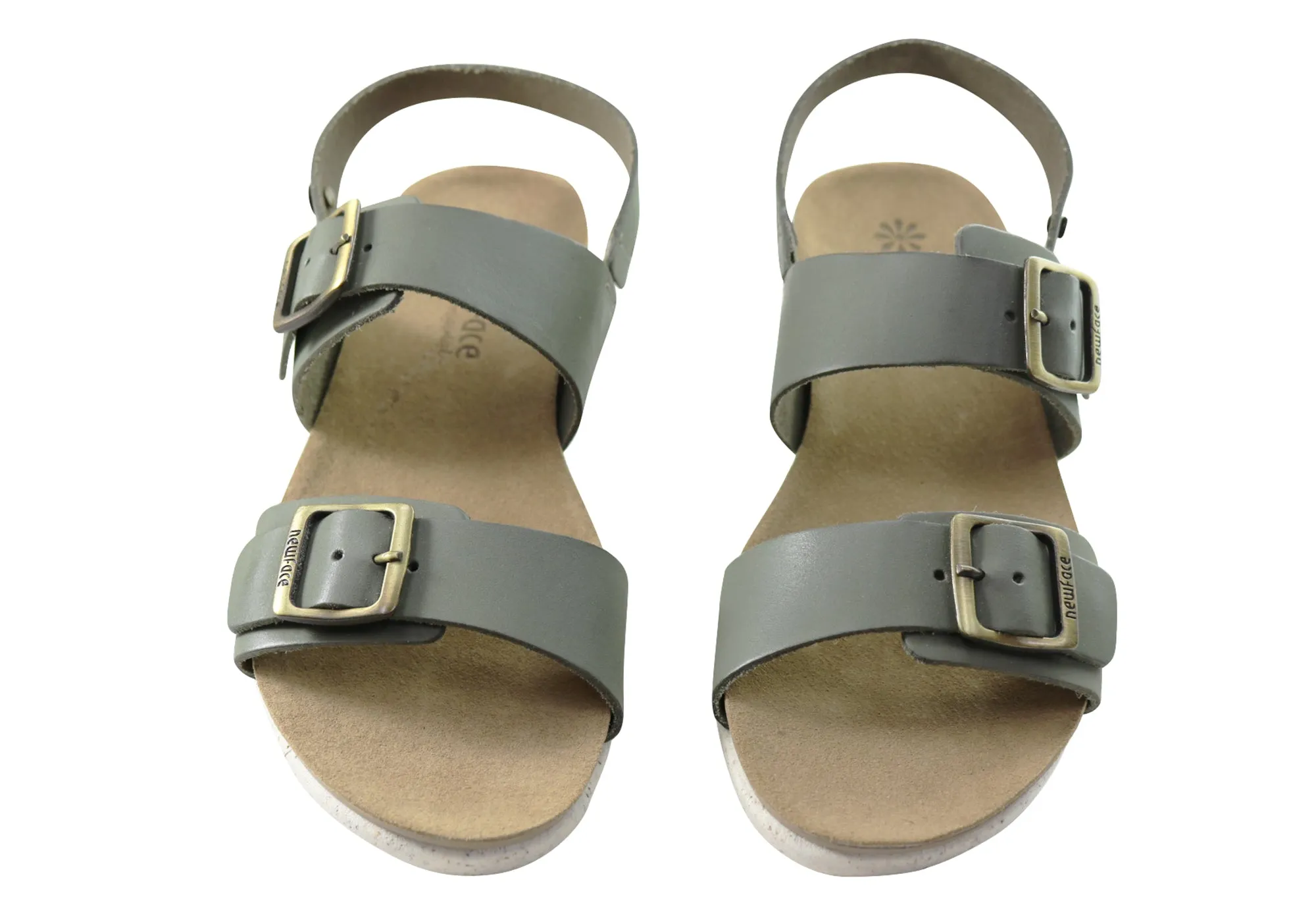 New Face Valley Damen Bequeme Ledersandalen Hergestellt in Brasilien New Face Schuhe