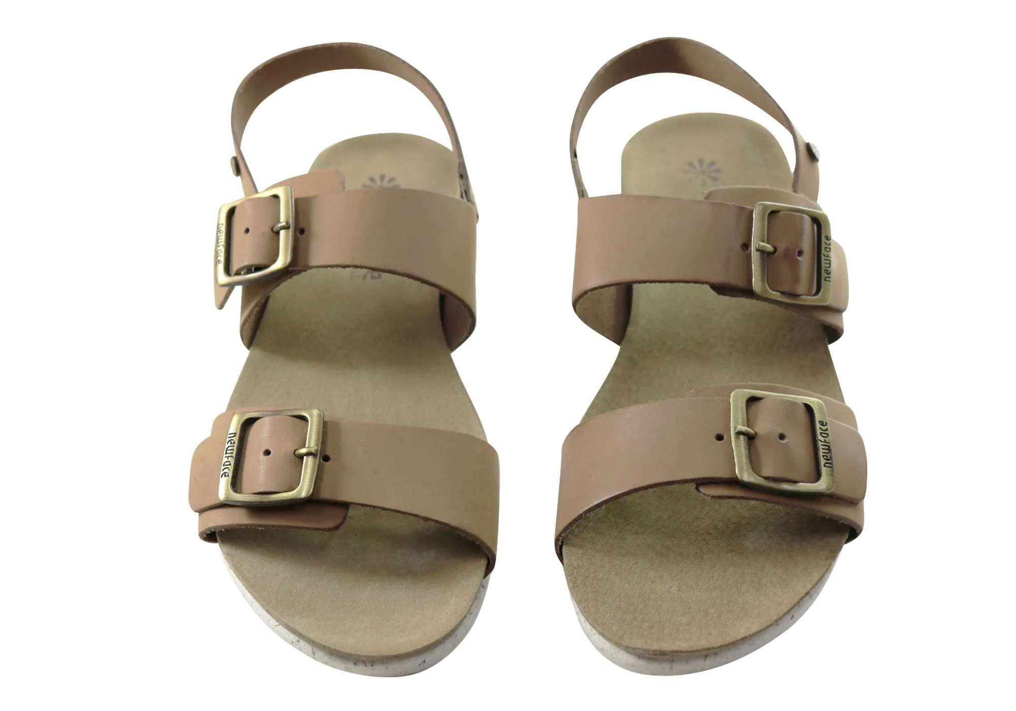 New Face Valley Damen Bequeme Ledersandalen Hergestellt in Brasilien New Face Schuhe