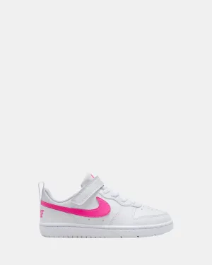 Nike Kinder-Schuhe Court Borough Low Recraft Vorschule Weiß/Laser Fuchsia