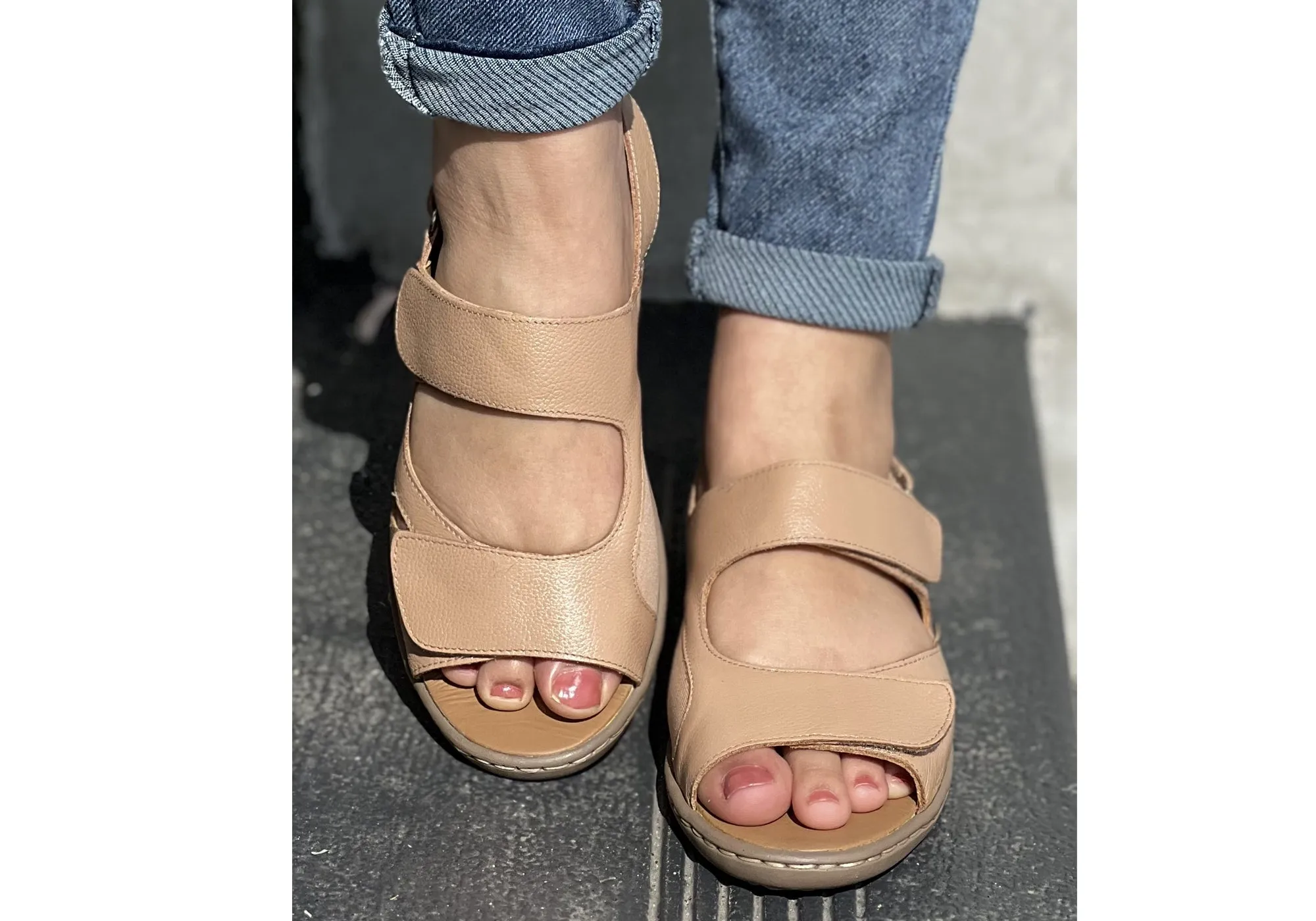 Opananken Eva Damen Bequeme Verstellbare Leder Brasilianische Sandalen Opananken Schuhe