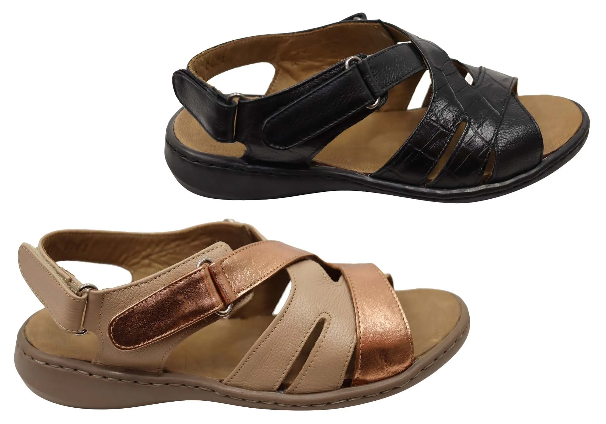 Opananken Larra Damen Bequeme Brasilianische Ledersandalen Opananken Schuhe
