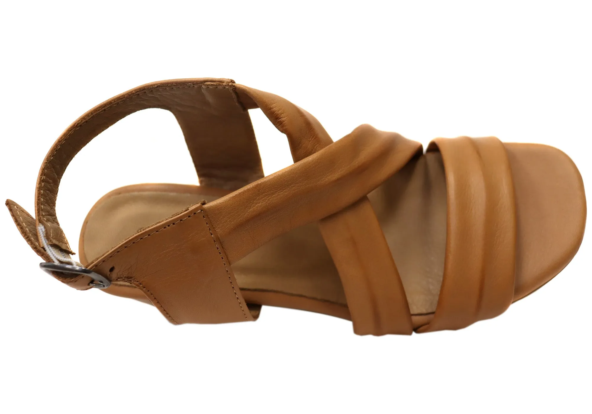 Orizonte Auckland Damen Europäische Leder Mittelabsatz Bequeme Sandalen Orizonte Schuhe