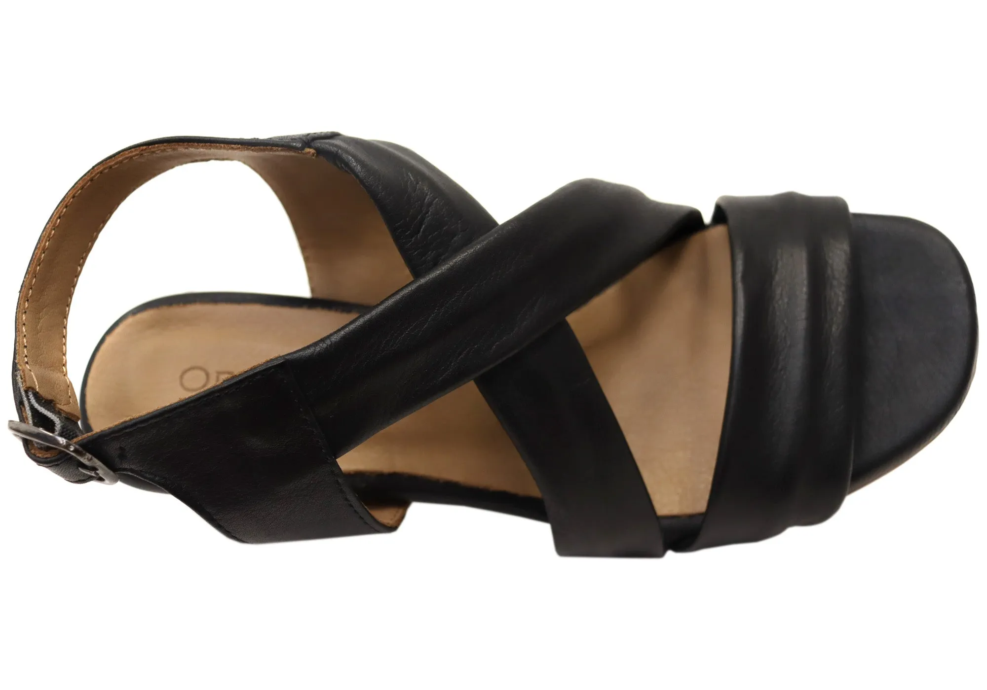 Orizonte Auckland Damen Europäische Leder Mittelabsatz Bequeme Sandalen Orizonte Schuhe