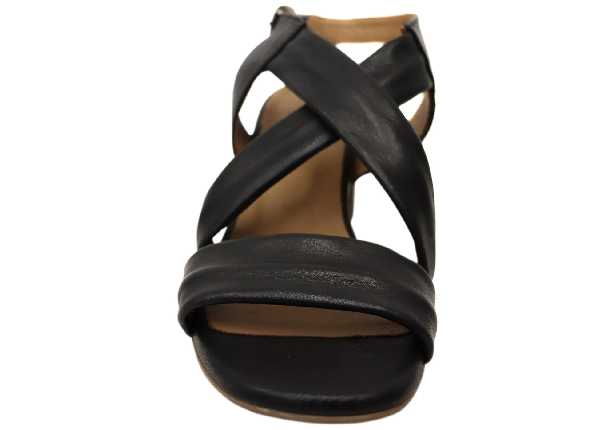 Orizonte Auckland Damen Europäische Leder Mittelabsatz Bequeme Sandalen Orizonte Schuhe
