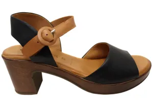 Orizonte Avari Damen Bequeme Europäische Leder High Heels Sandalen Orizonte Schuhe