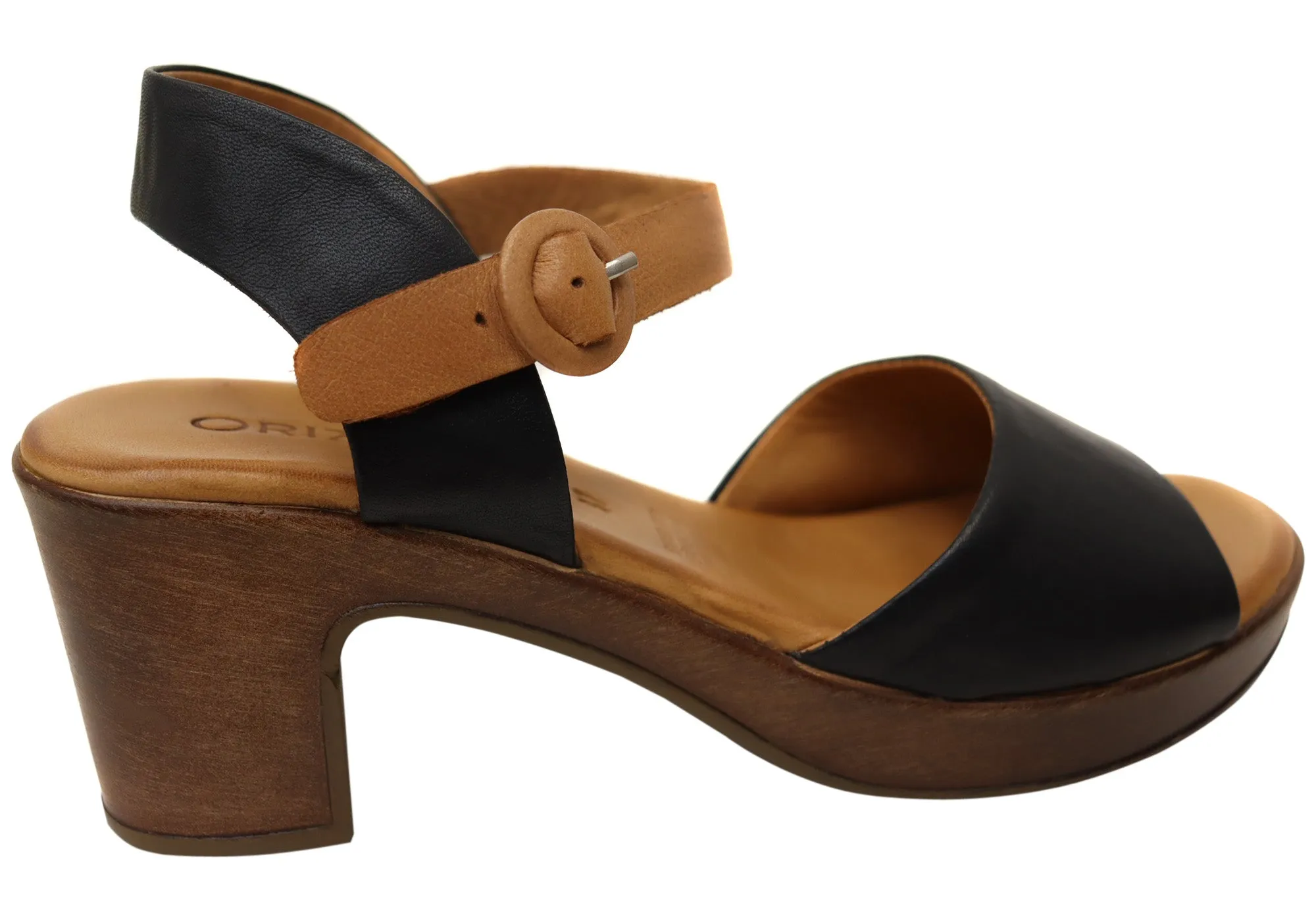 Orizonte Avari Damen Bequeme Europäische Leder High Heels Sandalen Orizonte Schuhe