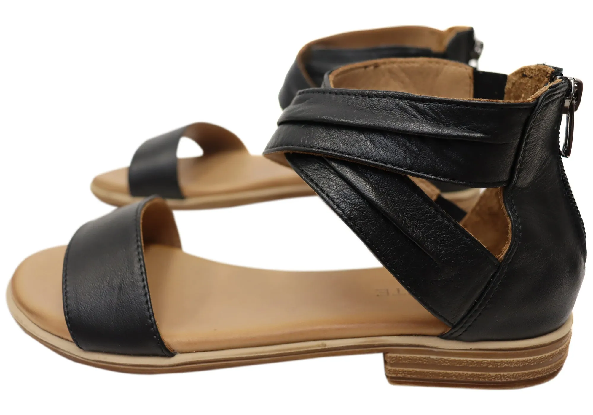 Orizonte Edithvale Damen Bequeme Europäische Ledersandalen Orizonte Schuhe