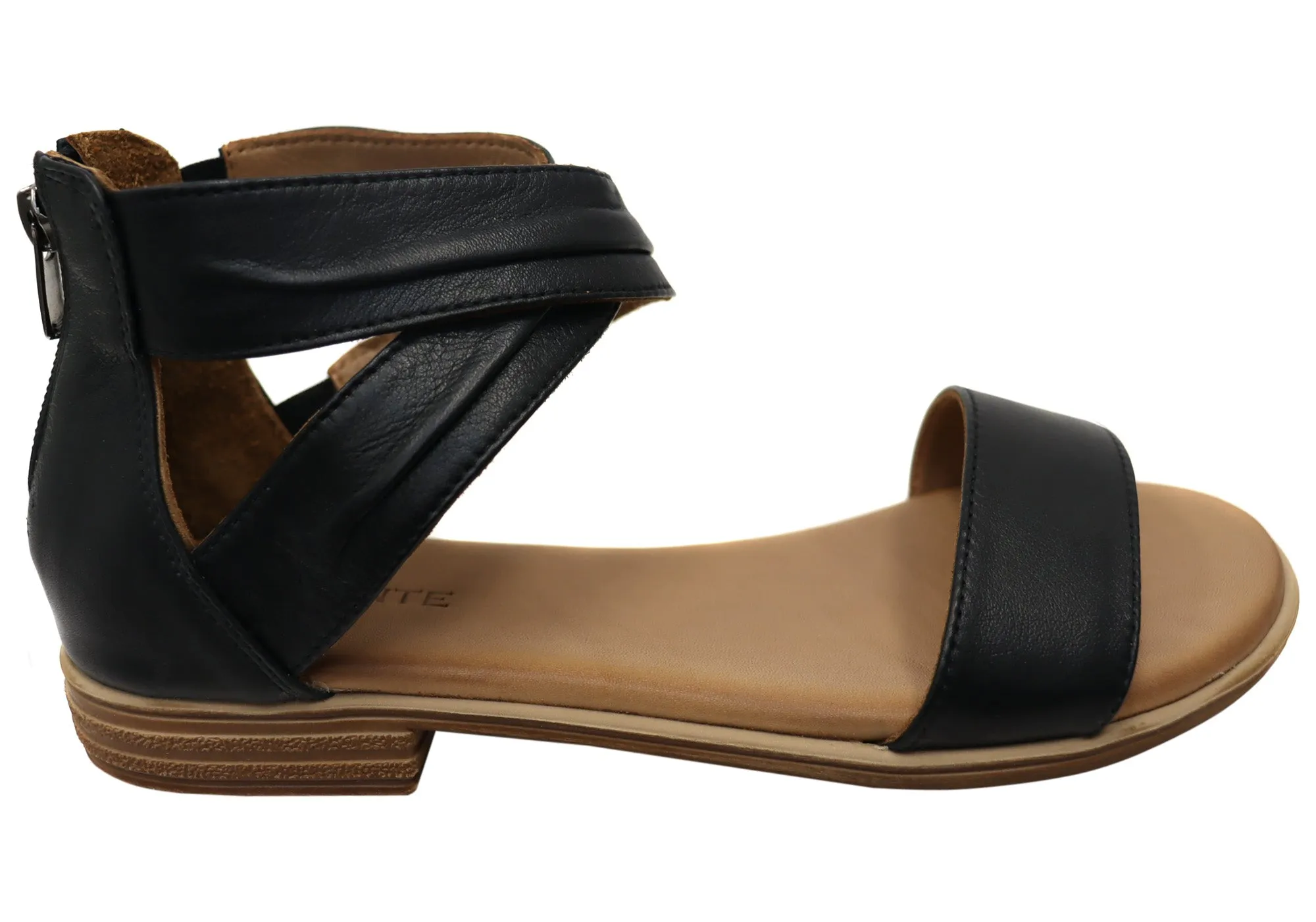 Orizonte Edithvale Damen Bequeme Europäische Ledersandalen Orizonte Schuhe