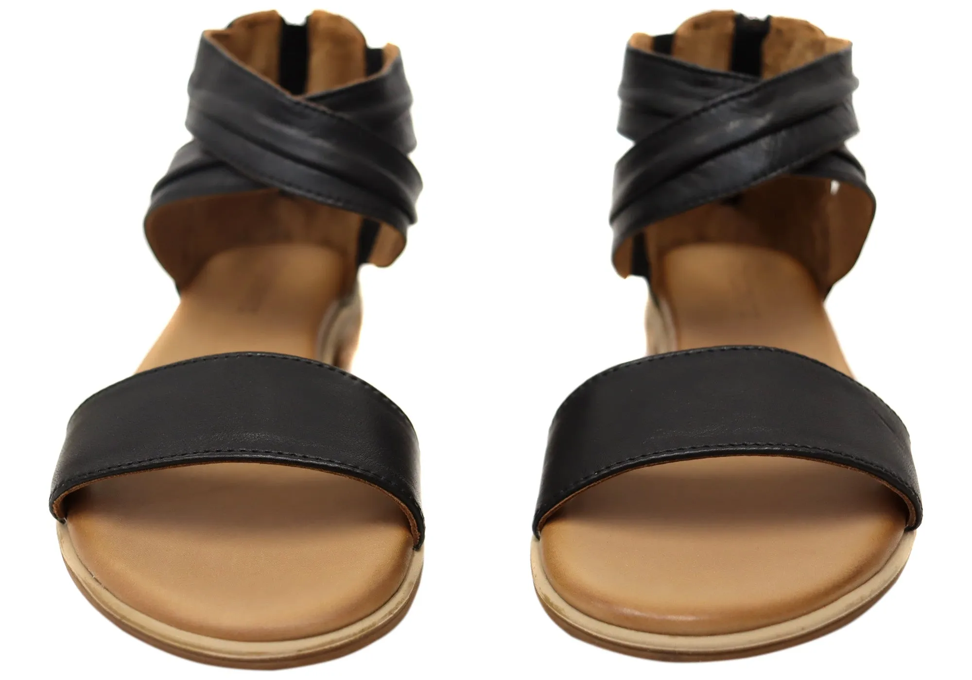 Orizonte Edithvale Damen Bequeme Europäische Ledersandalen Orizonte Schuhe