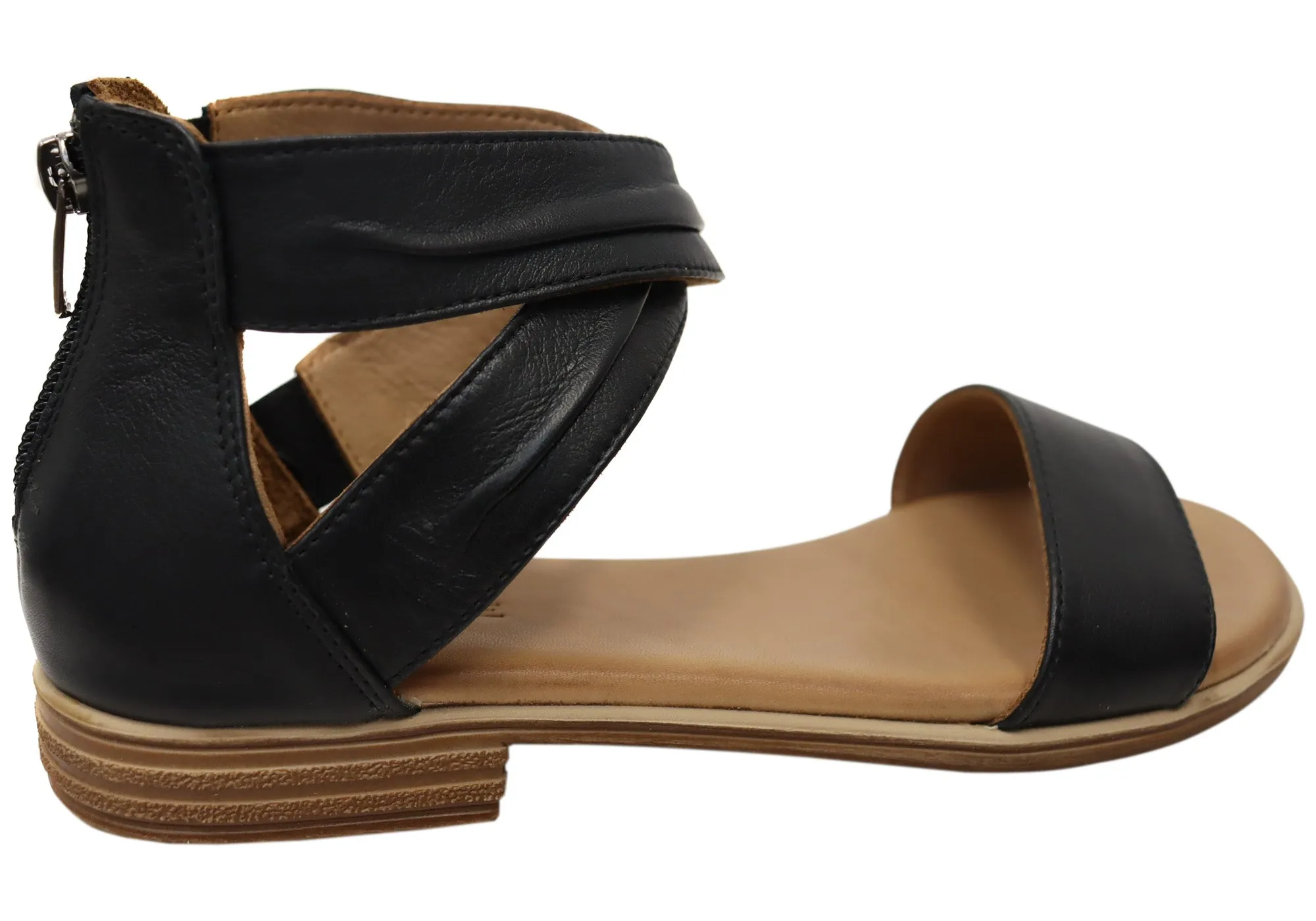 Orizonte Edithvale Damen Bequeme Europäische Ledersandalen Orizonte Schuhe