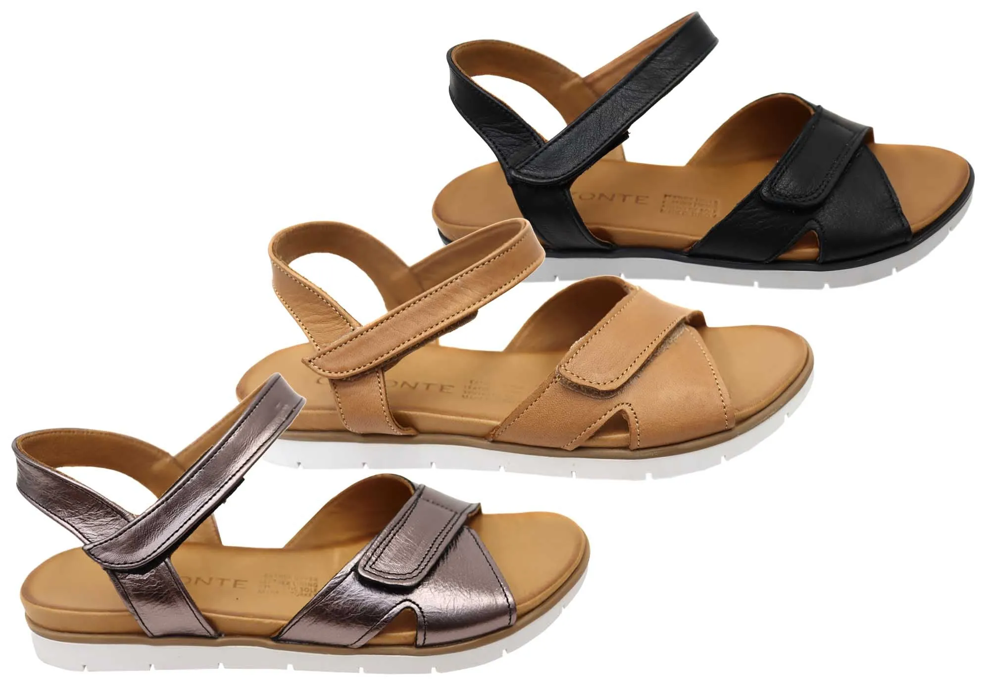 Orizonte Luvve Damen Bequeme Europäische Ledersandalen Orizonte Schuhe
