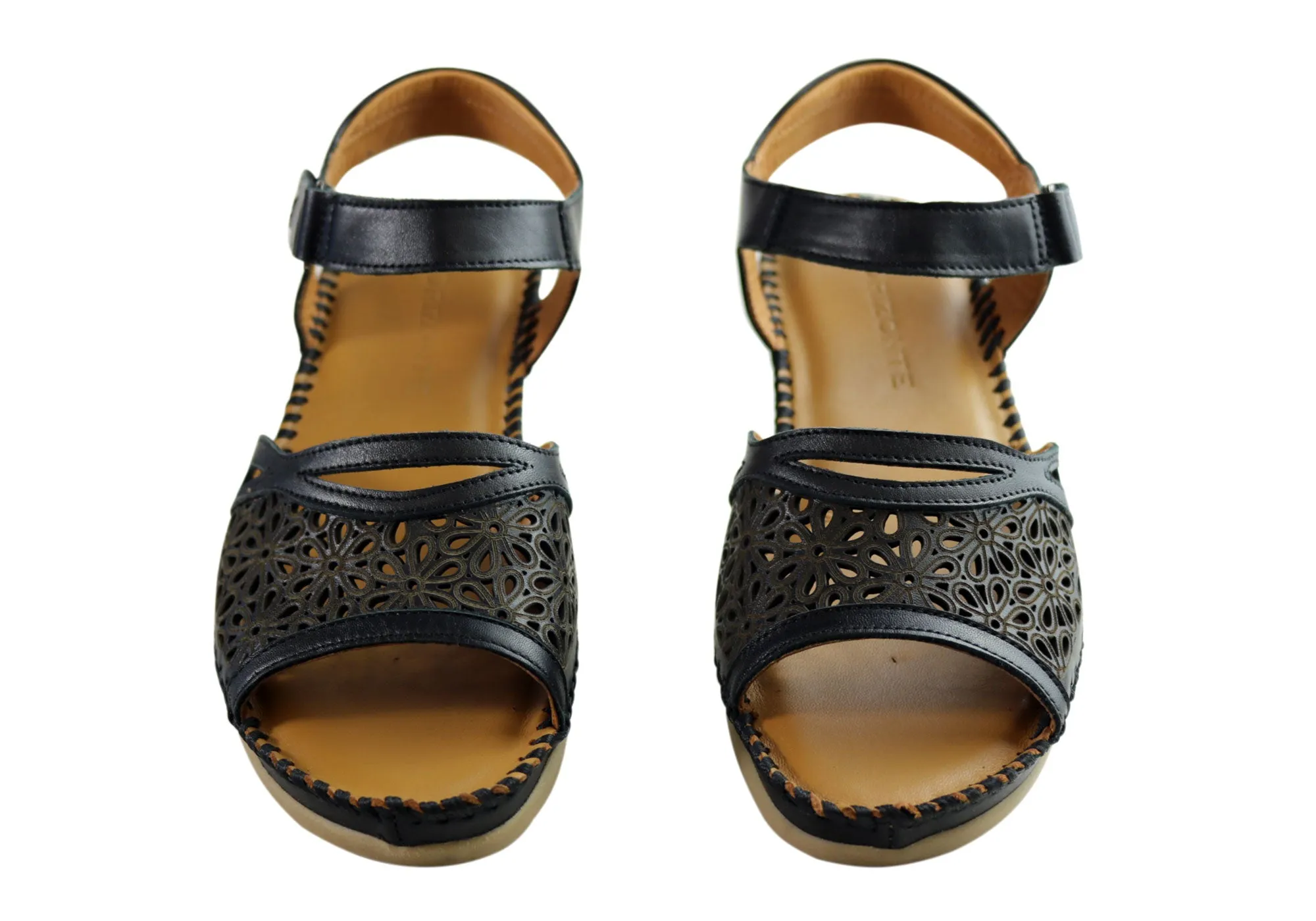 Orizonte Noble Damen Europäische Bequeme Ledersandalen Orizonte Schuhe
