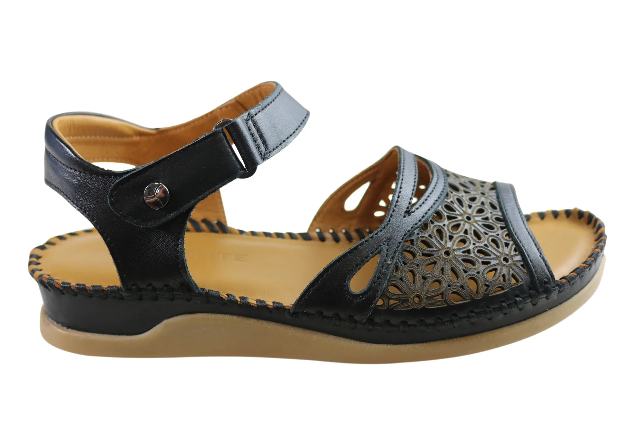 Orizonte Noble Damen Europäische Bequeme Ledersandalen Orizonte Schuhe