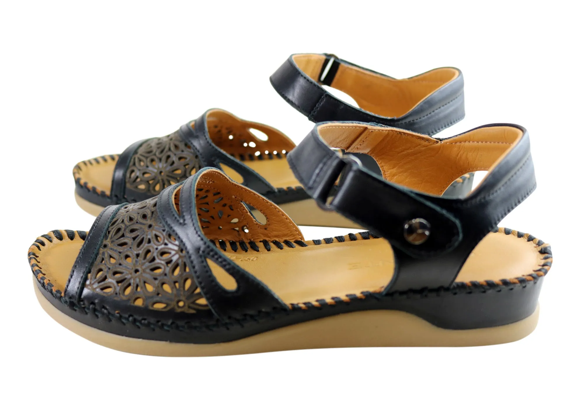 Orizonte Noble Damen Europäische Bequeme Ledersandalen Orizonte Schuhe
