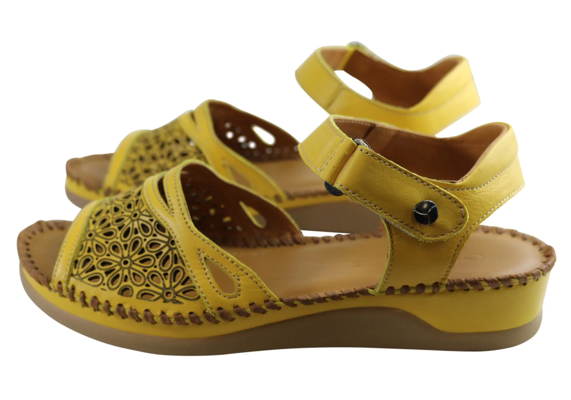 Orizonte Noble Damen Europäische Bequeme Ledersandalen Orizonte Schuhe