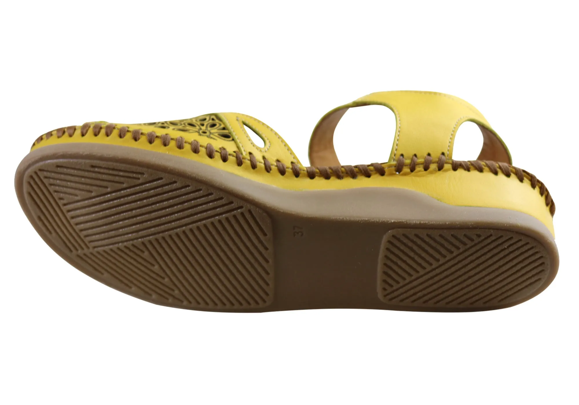 Orizonte Noble Damen Europäische Bequeme Ledersandalen Orizonte Schuhe