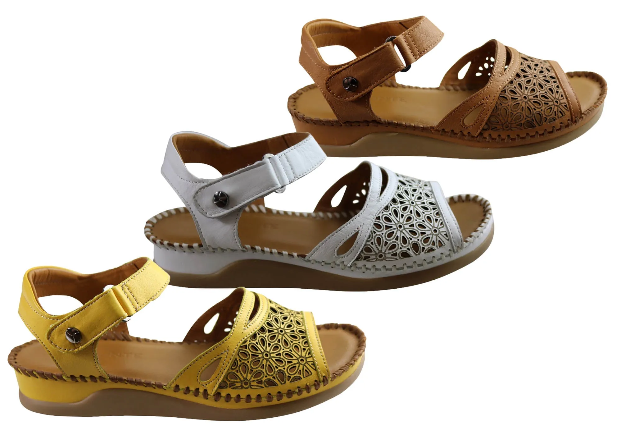 Orizonte Noble Damen Europäische Bequeme Ledersandalen Orizonte Schuhe
