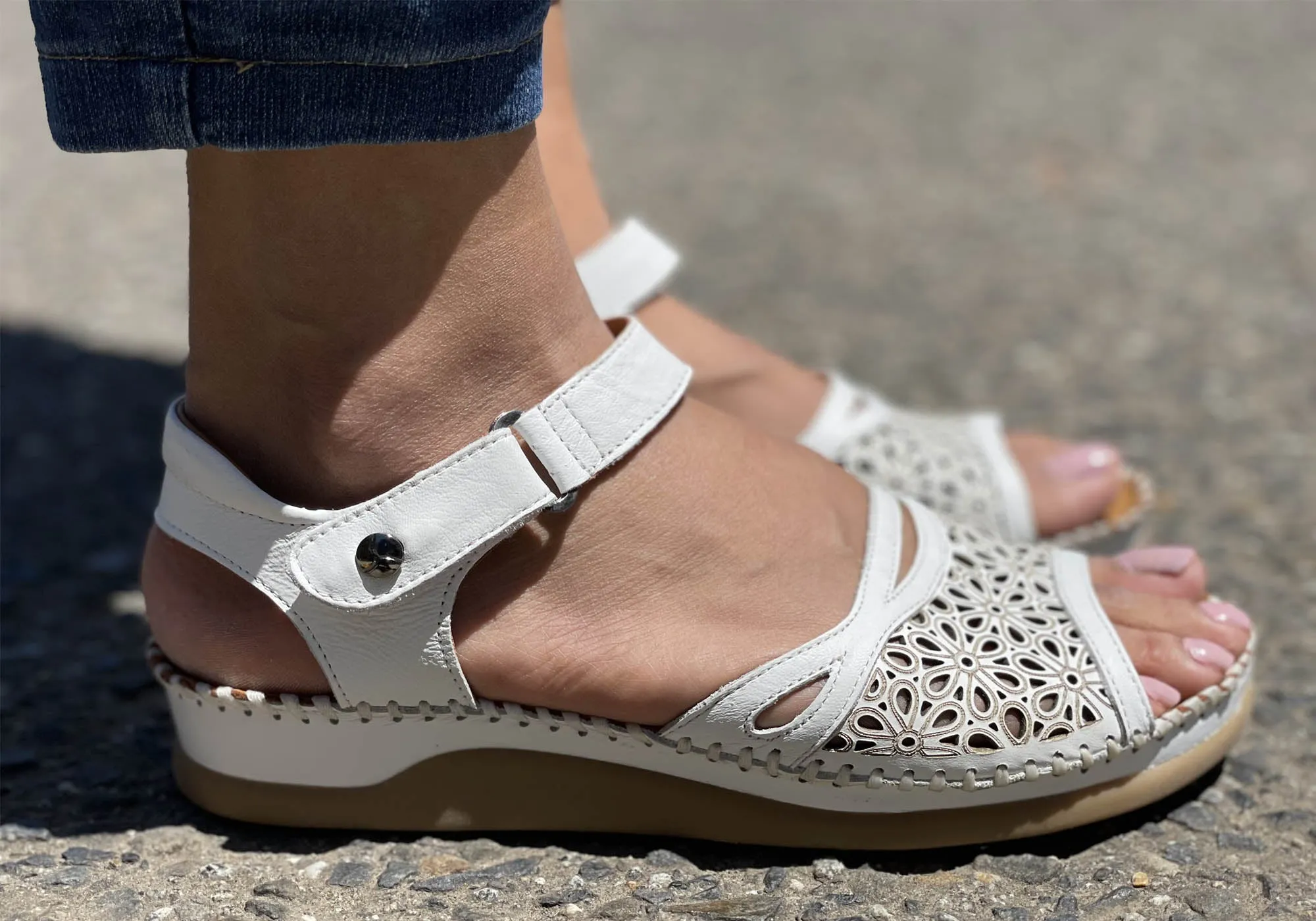 Orizonte Noble Damen Europäische Bequeme Ledersandalen Orizonte Schuhe