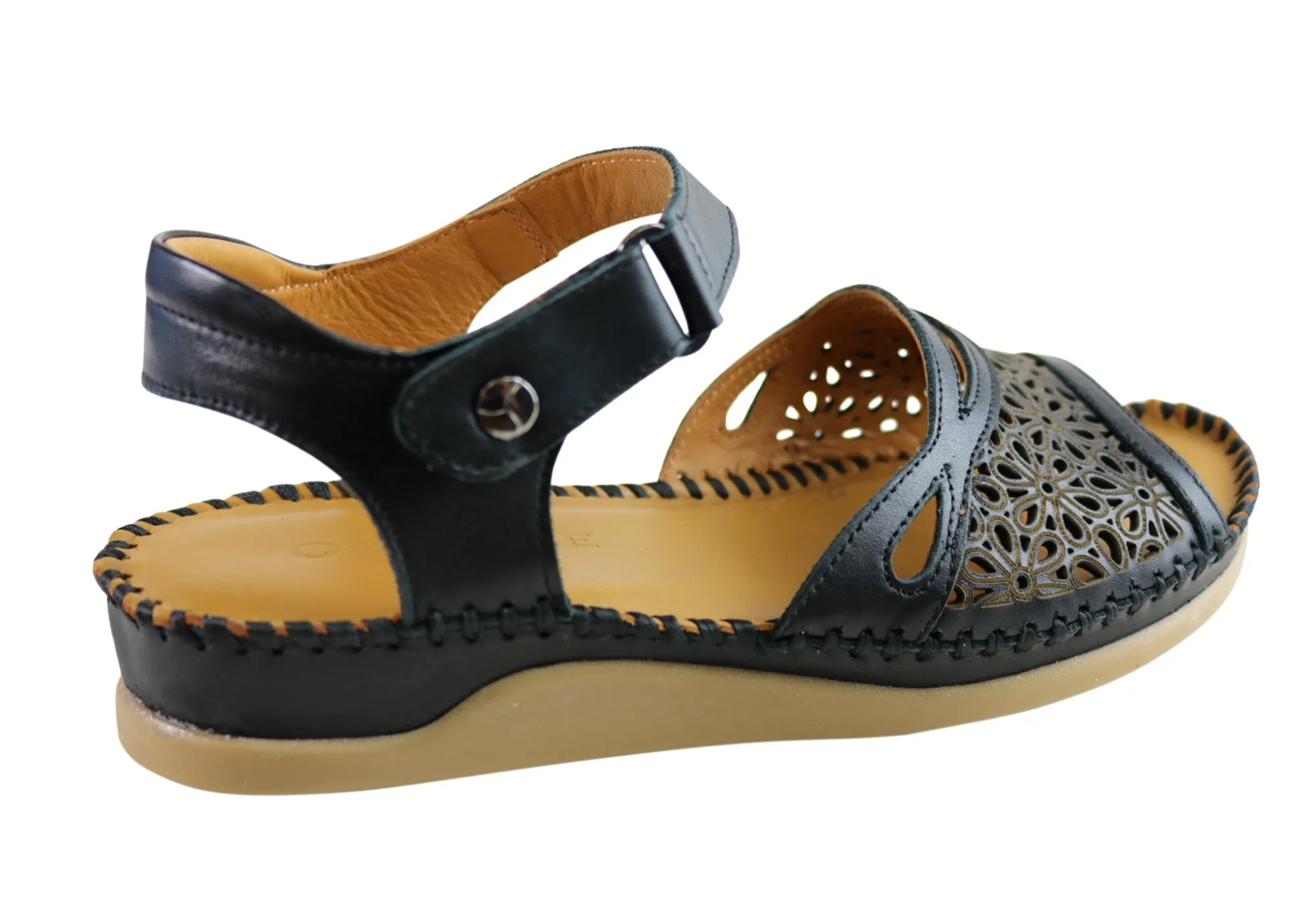 Orizonte Noble Damen Europäische Bequeme Ledersandalen Orizonte Schuhe