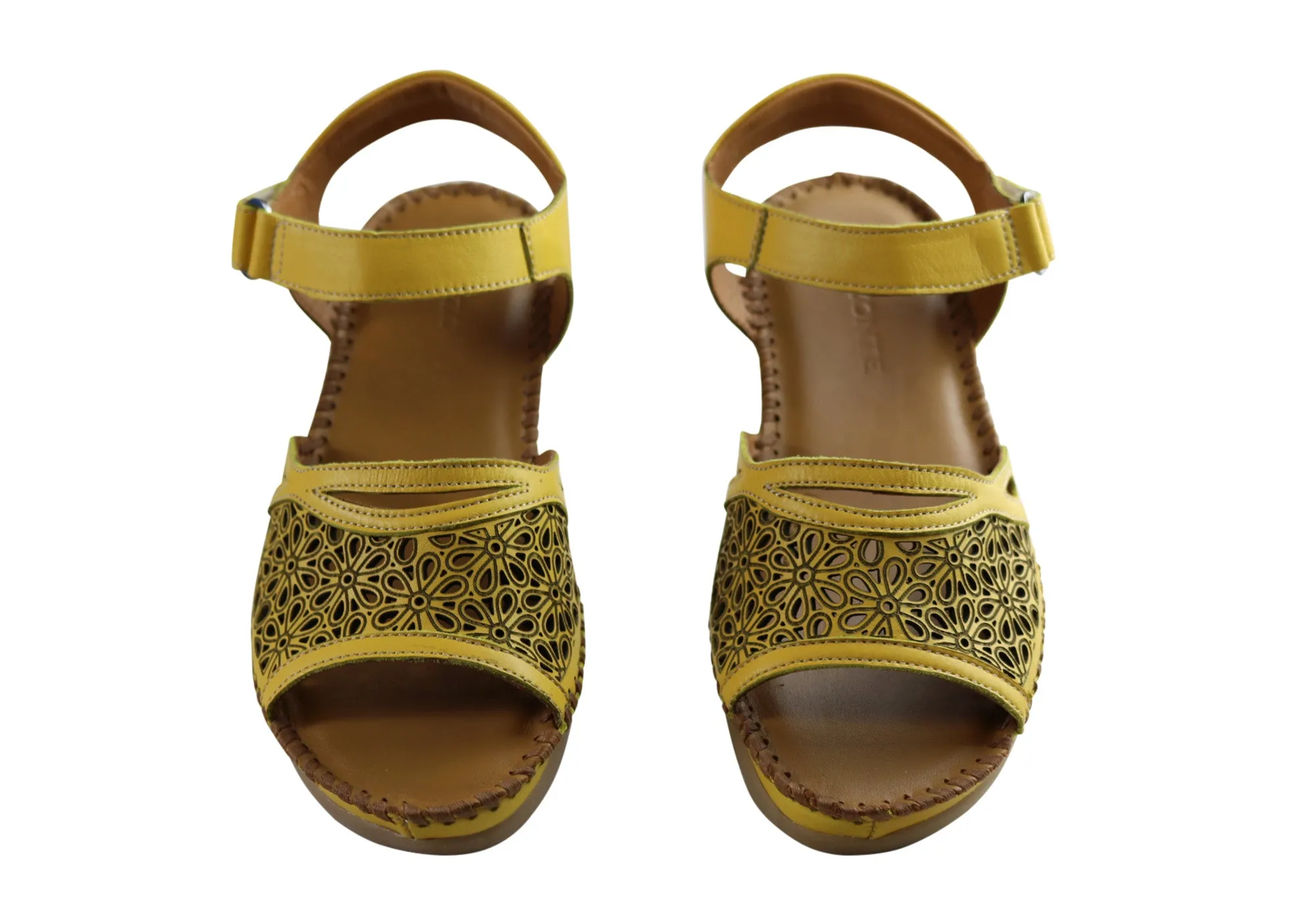 Orizonte Noble Damen Europäische Bequeme Ledersandalen Orizonte Schuhe
