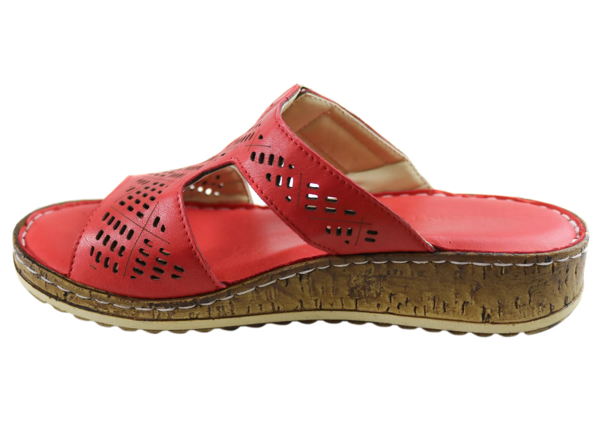 Orizonte Safran Damen Europäische Bequeme Leder Schlappen Sandalen Orizonte Schuhe