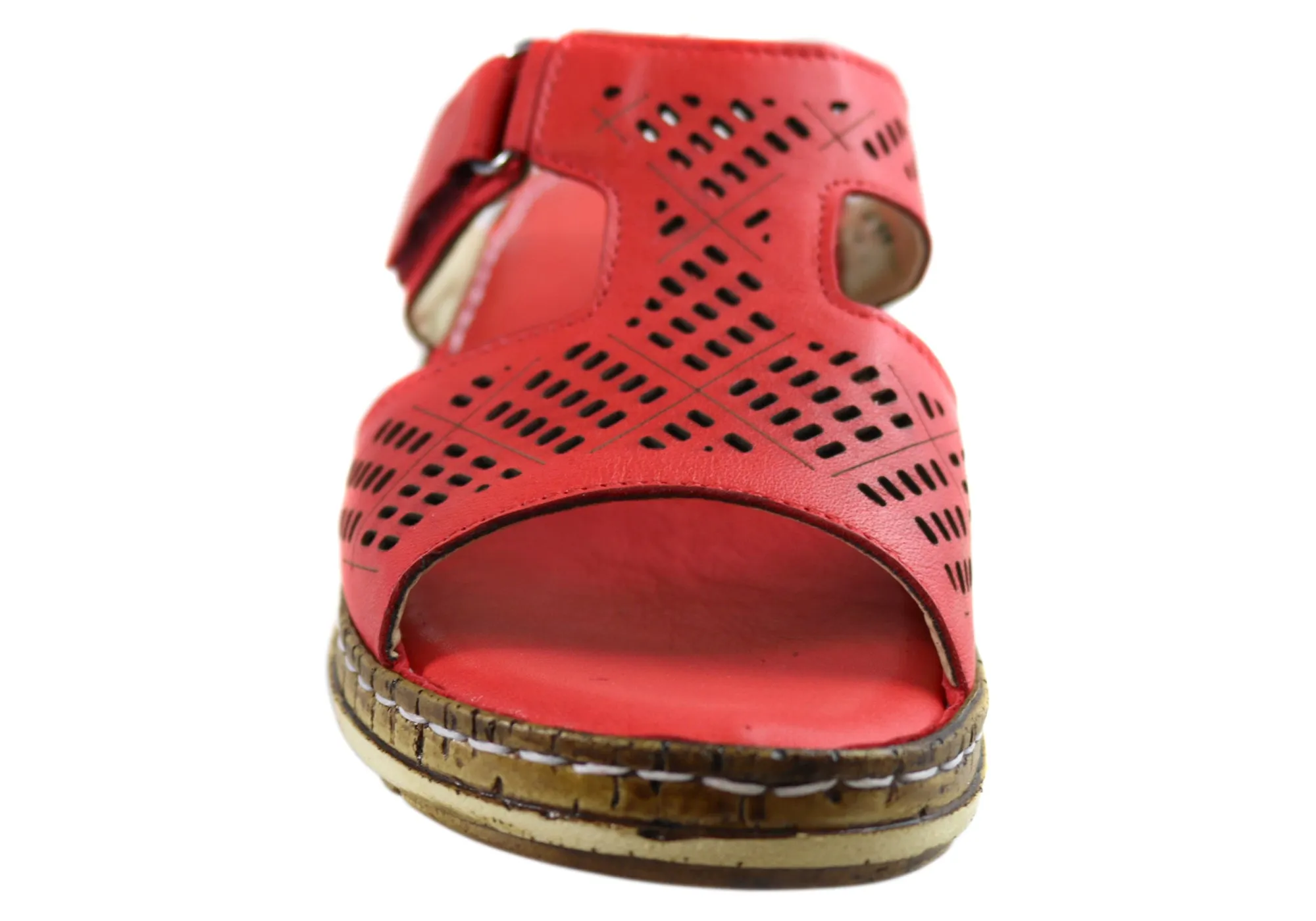Orizonte Safran Damen Europäische Bequeme Leder Schlappen Sandalen Orizonte Schuhe