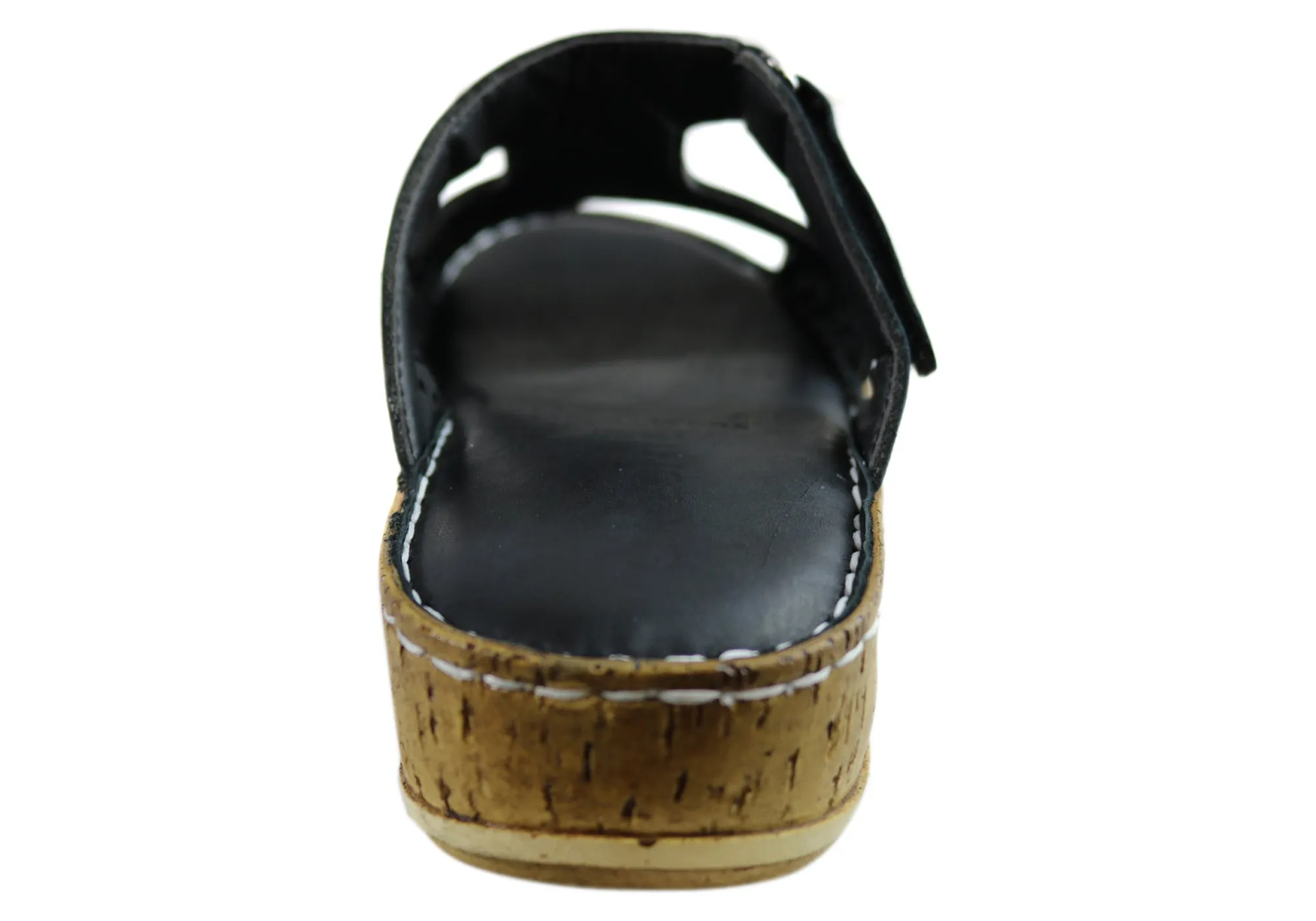Orizonte Safran Damen Europäische Bequeme Leder Schlappen Sandalen Orizonte Schuhe